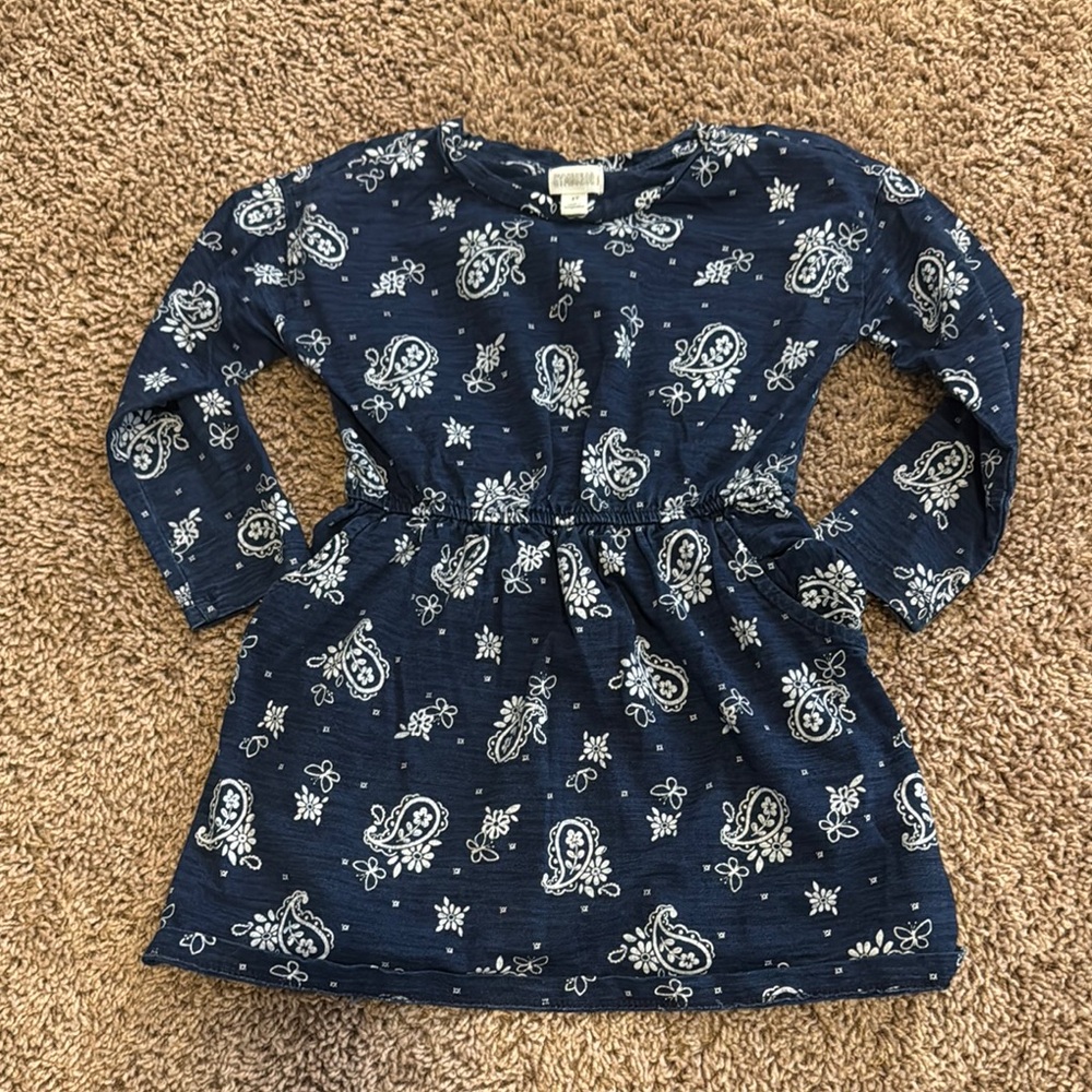 Gymboree Navy and White Paisley Kids Dress